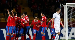Selección Chilena Sub 17 celebrando 1