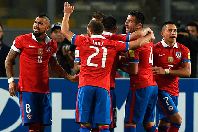 Selección Chilena celebrando 1